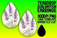 Vibrant Teardrop Earrings Design for Sublimation , Flower Wa Product Image 1