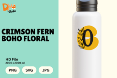 Crimson Fern Boho Floral Monogram Product Image 1