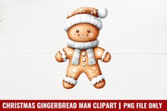 Christmas Gingerbread Man Clipart PNG Product Image 1