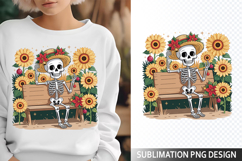 Funny Summer Skeleton Illustration - Sublimation PNG Design Product Image 1