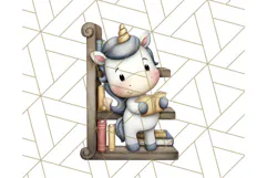 Magical Bookish Unicorn PNG Clipart Reading Books & Stories Product Image 5