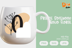 Prairie Rosewood Boho Floral Monogram Product Image 1