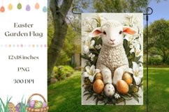Welcome Garden Flag Design, Easter Lamb Garden Flag Product Image 1