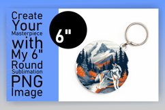 Dog in the Wild Circle Design Sublimation Keychain PNG Product Image 1