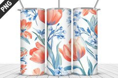 Flowers Tumbler Wrap | Sublimation Design | Tumbler PNG Product Image 1