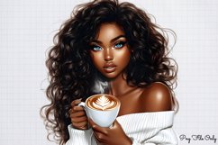 Coffee Shop Girls Clipart PNG Product Image 1