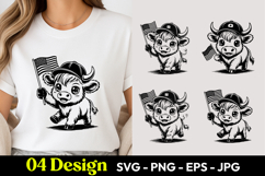 Patriotic Cow SVG PNG Product Image 1