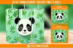 Cute Panda Tumbler Wrap Designs, Sublimation Wrap Product Image 1