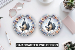 Bats ideas Car Coaster Sublimation |Animal Coaster PNG Product Image 1