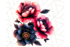Gothic Floral PNG, Dark Aesthetic Flowers Clipart Print Product Image 5