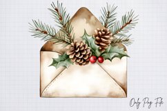 Watercolour Rustic Christmas Clipart PNG Product Image 1