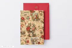 Flowers in Christmas Junk Journal Pages Product Image 5