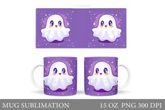 Cute Ghost Mug Design. Cute Halloween Mug Sublimation Product Image 1
