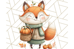 Cozy Autumn Animal Clipart, Fall Forest Critters PNG Product Image 5