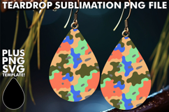 Charming Teardrop Earrings Sublimation, Funky Pattern Product Image 1
