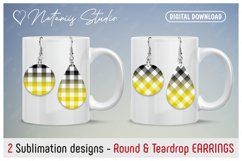 32 BUFFALO PLAID Round &amp; Teardrop EARRINGS Designs. Product Image 11