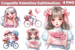 Coquette Valentine Sublimation Clipart PNG Product Image 1