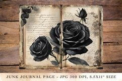 Printable Junk Journal Pages black rose 1 Product Image 1