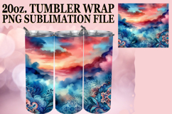 Dreamy escapes 20oz tumbler wrap, Watercolor Pattern Product Image 1