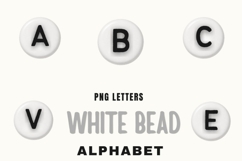 White Bead Alphabet PNG Bundle | Beaded Letter Clipart Product Image 1