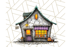 Halloween Buildings Clipart PNG, Haunted Houses Art Product Image 5