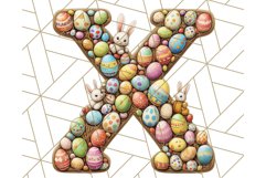 Easter Alphabet Clipart Set with Bunnies and Eggs Product Image 14