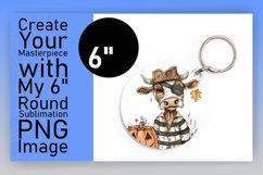 Autumn Cow Round Design with Watercolor Art Product Image 1