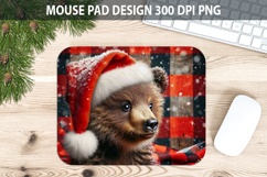 Christmas Beer Mouse Pad Sublimation - Animal PNG Design Product Image 1