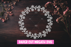 Paper cut floral wreath SVG for paper cutting Product Image 1
