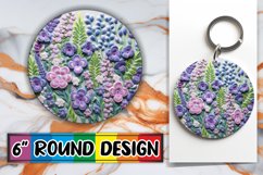 3D Keychain - Chic Floral Embroidery Product Image 1