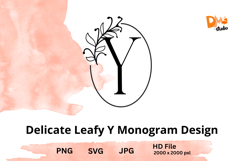 Delicate Leafy Monogram Design Product Image 1