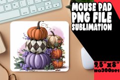 Stylish Autumn Pumpkin with Floral Design Mouse Pad Product Image 1