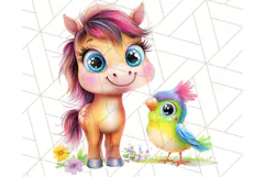 Cute Animal Friends Clipart PNG, Bright Spring Animal Duos Product Image 5