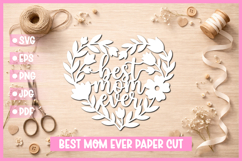 Best Mom Paper Cut Heart SVG I Cricut I Silhouette Product Image 1