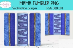 Mama Tumbler Wrap for Sublimation | denim fabric png Product Image 2