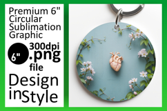 Sophisticated Round Design Keychain Art , 3D Heart Product Image 1