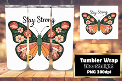 BEAUTIFUL 20oz Tumbler Wrap PNG , Butterfly Product Image 1