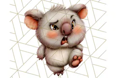 Adorable Angry Animals Clipart PNG, Cute Moody Faces Png Product Image 5