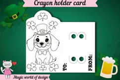 St Patrick's Dog Coloring Cards, Print then Cut for Cricut Product Image 2