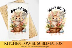 Happy Easter Design - Farmhouse Kitchen Towel Sublimation Product Image 1