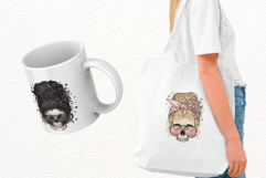 Messy Bun Skull Mom Clipart Product Image 3
