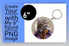 Funny Feline Delight Sublimation Circle Design Keychain Product Image 1