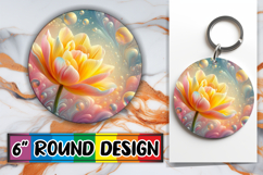 Cheerful Round Car Coaster, 3D Flower Product Image 1