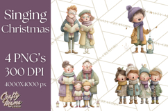 Christmas Carolers Clipart PNG, Holiday Choir Clip Art Product Image 1