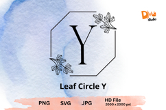 Leaf Circle Monogram - Elegant Botanical Letter JPG|PNG|SVG Product Image 1