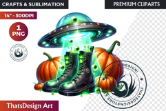 Halloween Character Boots - Spooky Gothic Clipart PNG Product Image 1