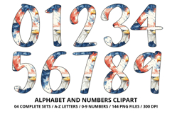 4th of July Alphabet png clipart, independence letters doodle Product Image 5
