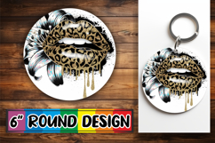 Cheerful Round Design Sublimation PNG, Dripping Lips Product Image 1