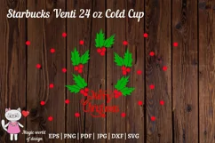 Merry Christmas, Poinsettiafor, Full Wrap Venti Cold Cup 24 Product Image 2