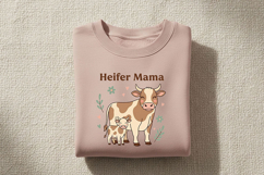 Heifer Mama Png, Cow Mom Png Design, Farm Wife Shirt Graphic Product Image 5